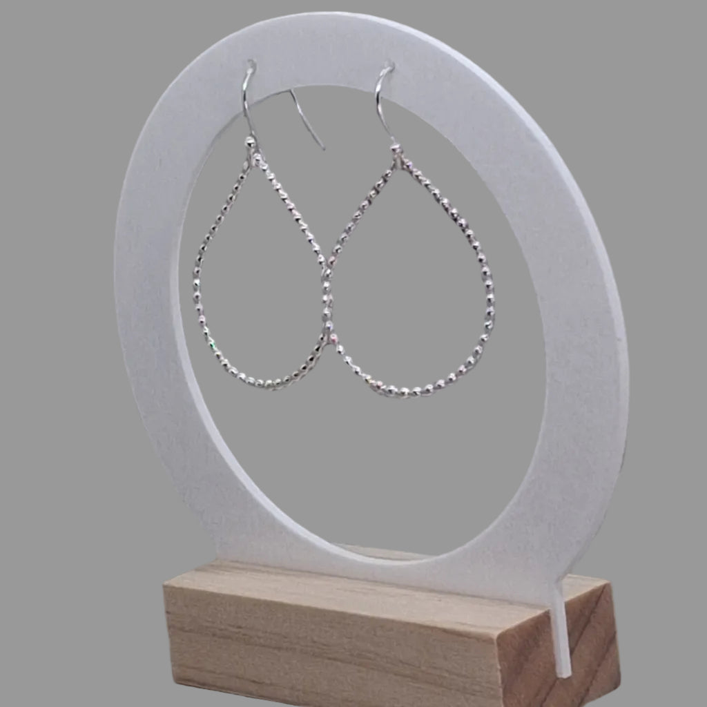 Organic Beaded Drop Earrings | Sterling Silver