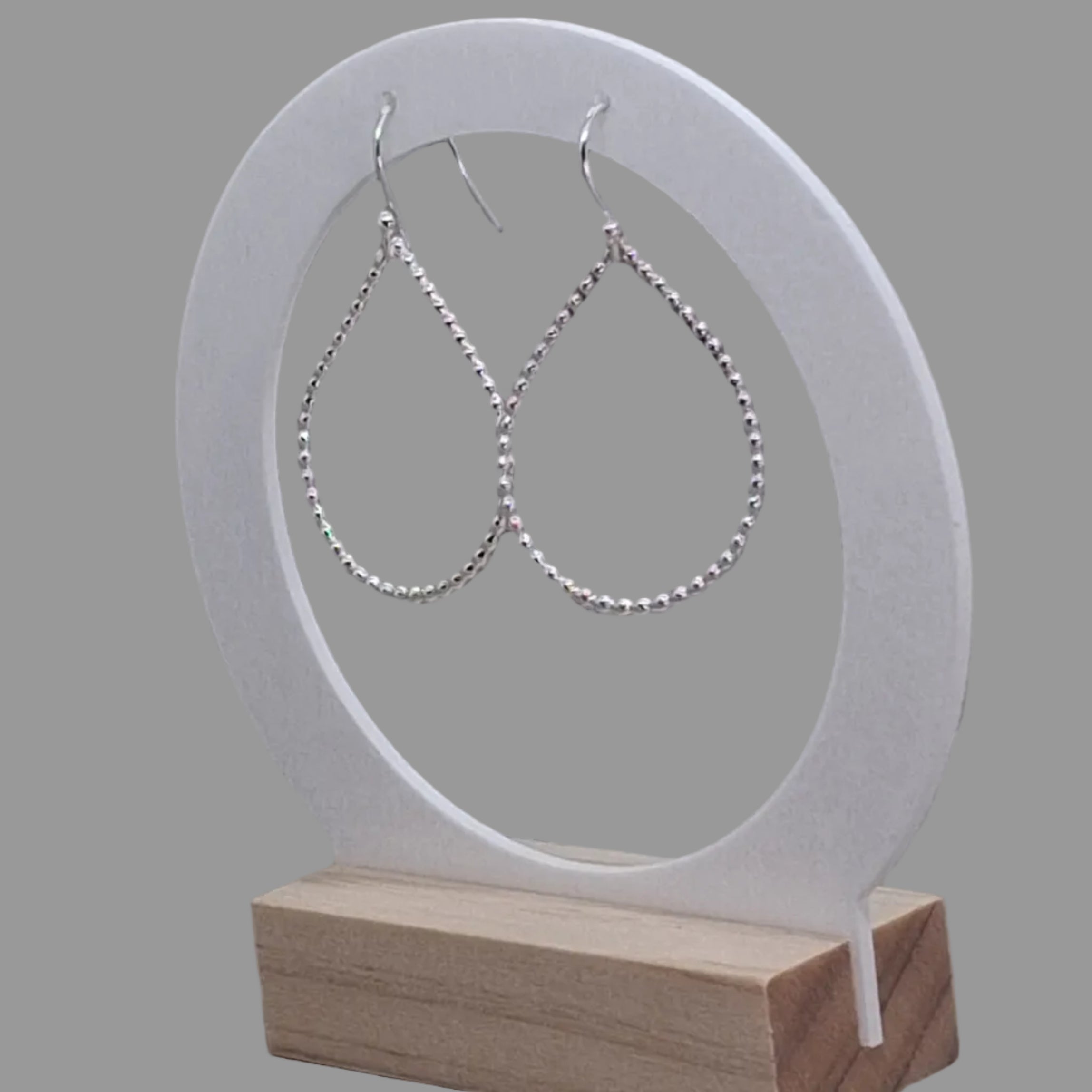 Organic Beaded Drop Earrings | Sterling Silver