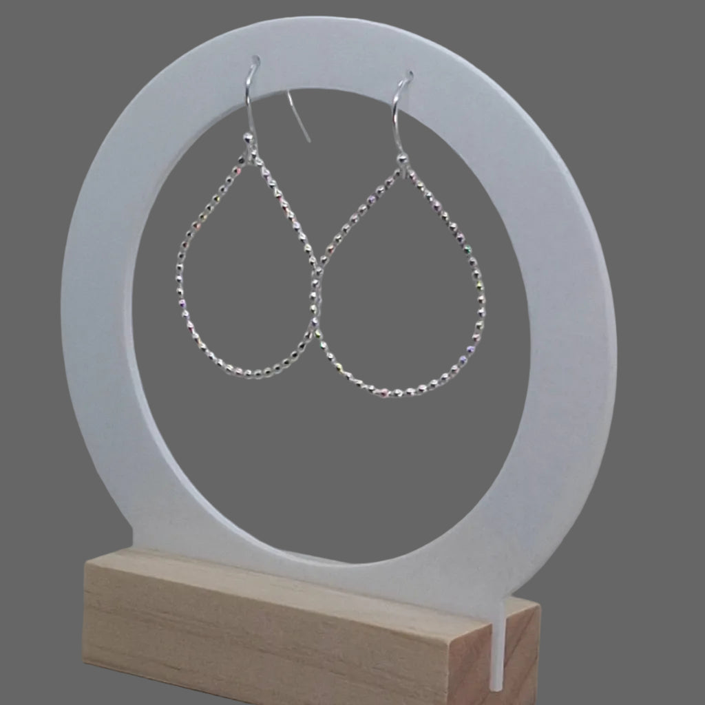 Organic Beaded Drop Earrings | Sterling Silver