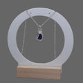 Blue Sea Glass Solitaire Pendant | Sterling Silver