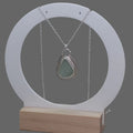 Aqua Sea Glass Solitaire Pendant | Sterling Silver