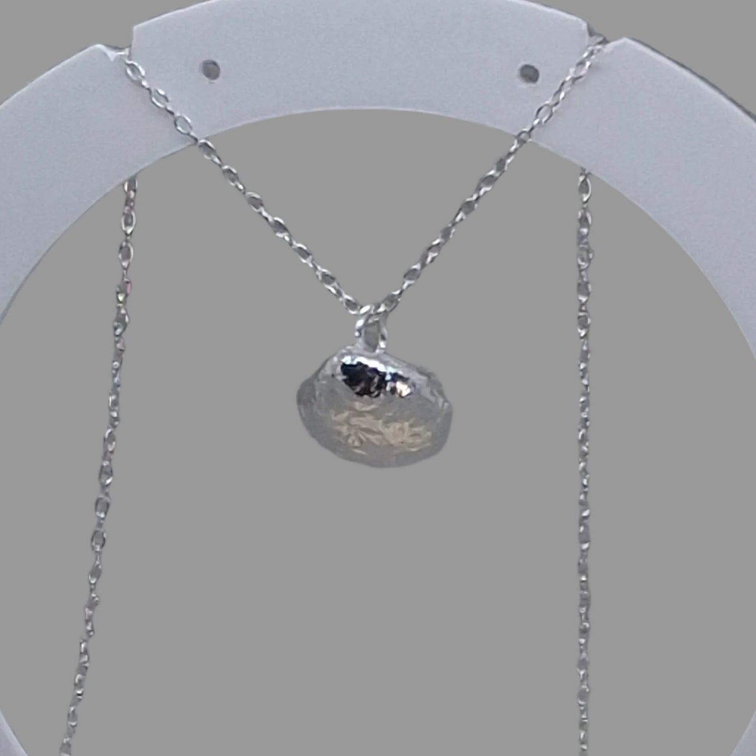 Organic Pebble Pendant | Large | Recycled Sterling Silver