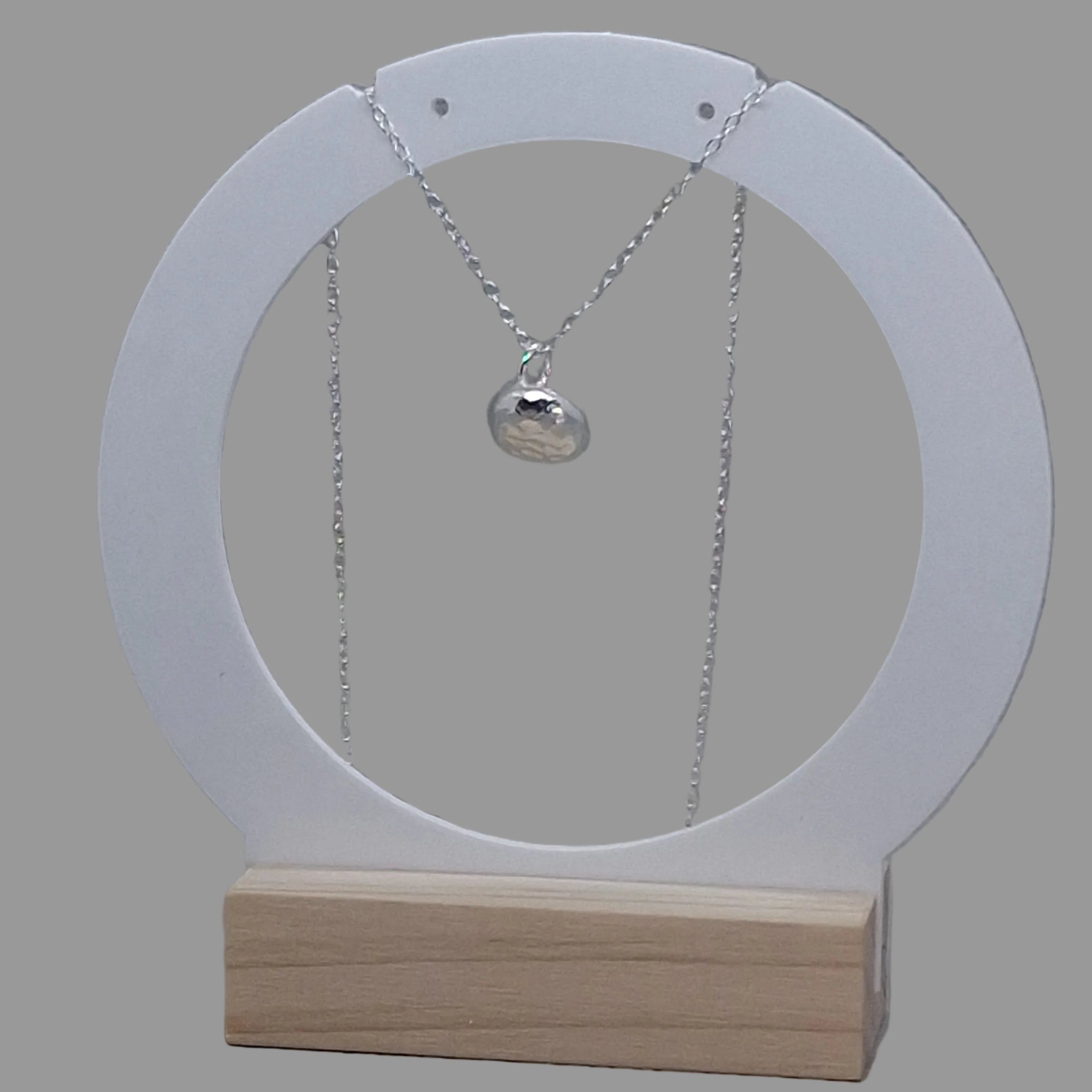 Organic Pebble Pendant | Large | Recycled Sterling Silver